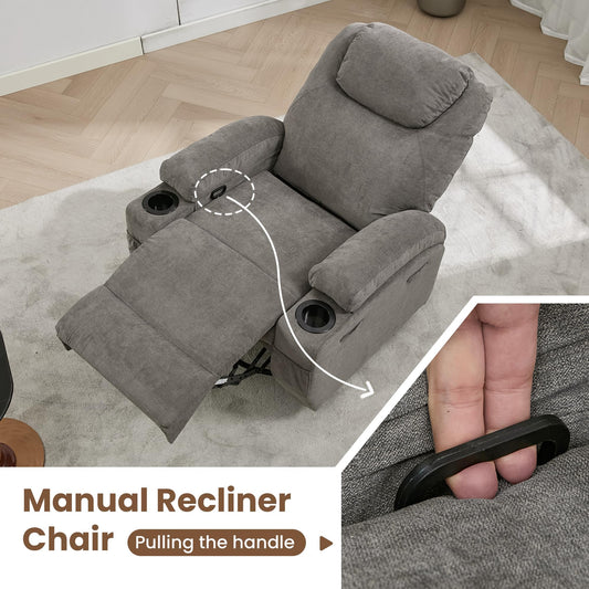 360° swivel rocker recliner chair with massage & heat, glider-style electric lounge chair.
