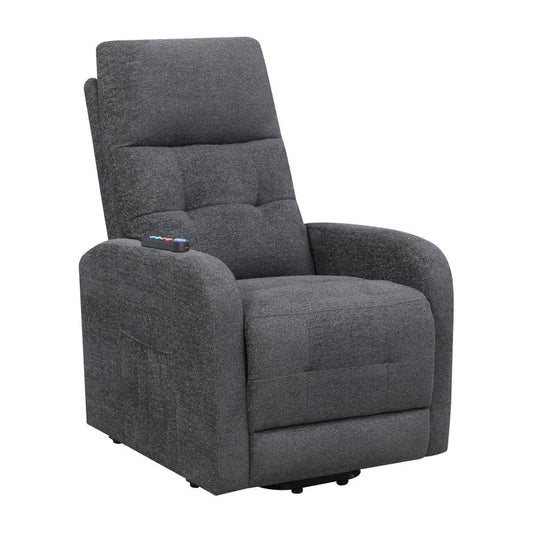 Coaster Howie power lift massage chair, microfiber fabric, heat & massage, USB charging port.
