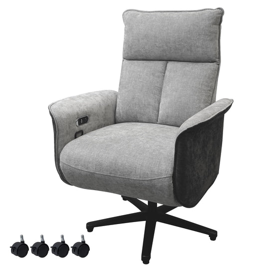 Liftsync big & tall recliner (grey chenille), ergonomic electric office-style lounge chair.