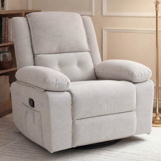 FLEXISPOT swivel rocker recliner chair, 360° nursery glider, massage recliner with soft cushioning.