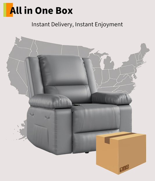Garvee power lift recliner chair, heat & massage, PU leather, cup holders, elderly-friendly design.